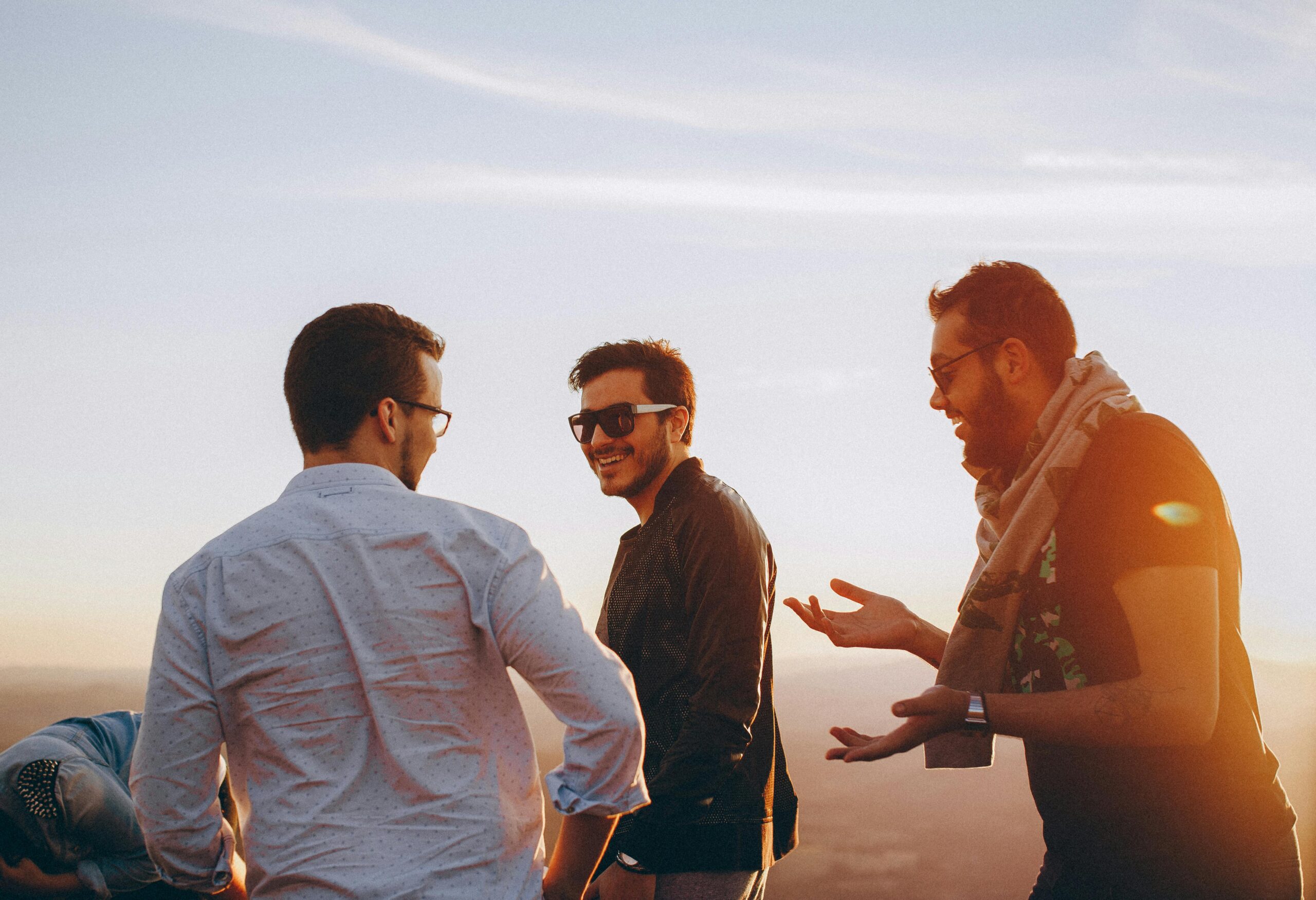 Three men having a nice conversation Three men having a nice conversation