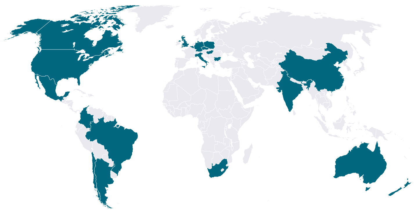 World map of Trialmed sites